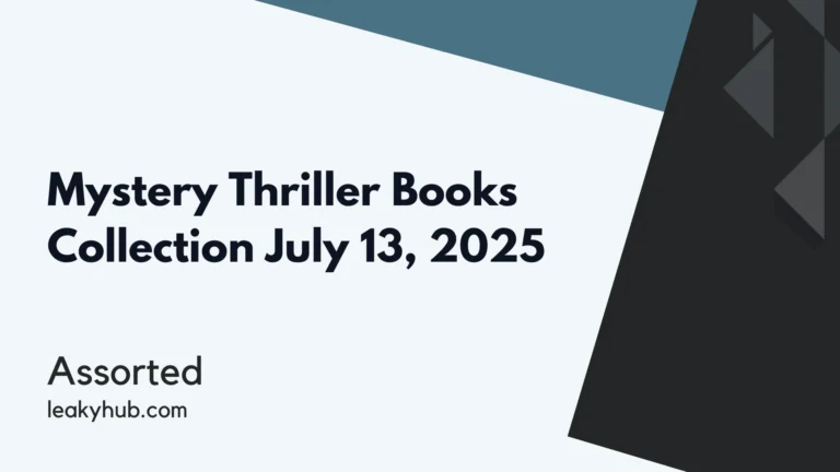 Mystery Thriller Books Collection July 13